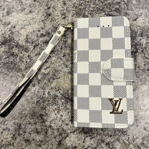 LV white checker iPhone 13 Pro phone case